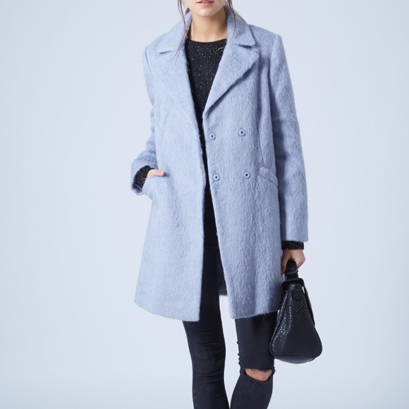 fuzzy blue coat